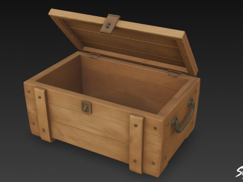 Cephane Sandığı Açık 3D Model