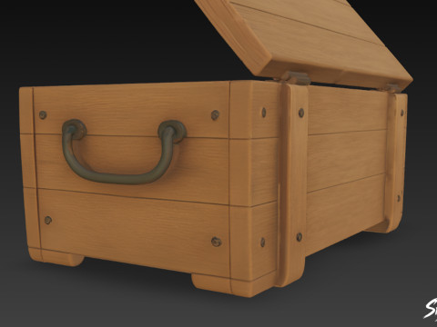 Cephane Sandığı Açık 3D Model