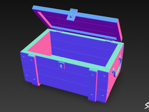 Cephane Sandığı Açık 3D Model