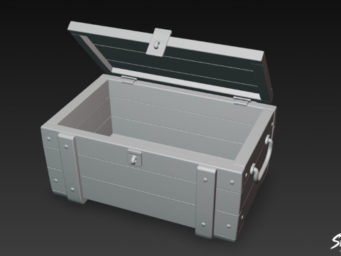 Cephane Sandığı Açık 3D Model