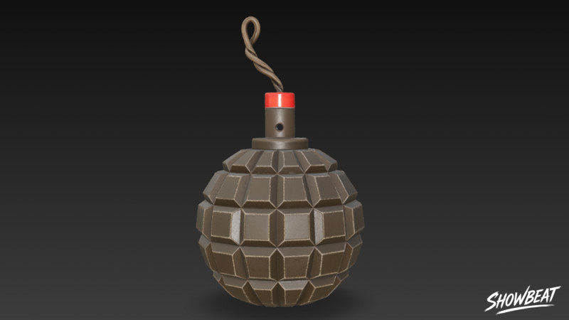 Граната Класика 3D Модель .c4d .max .obj .3ds .fbx .stl .blend