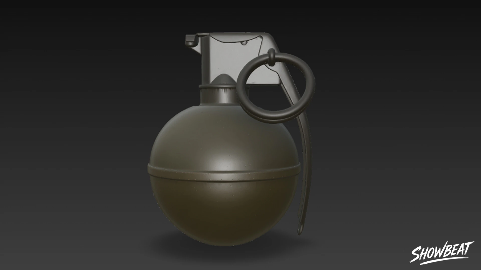 Grenade Olive 01 3D Model .c4d .max .obj .3ds .fbx .stl .blend 