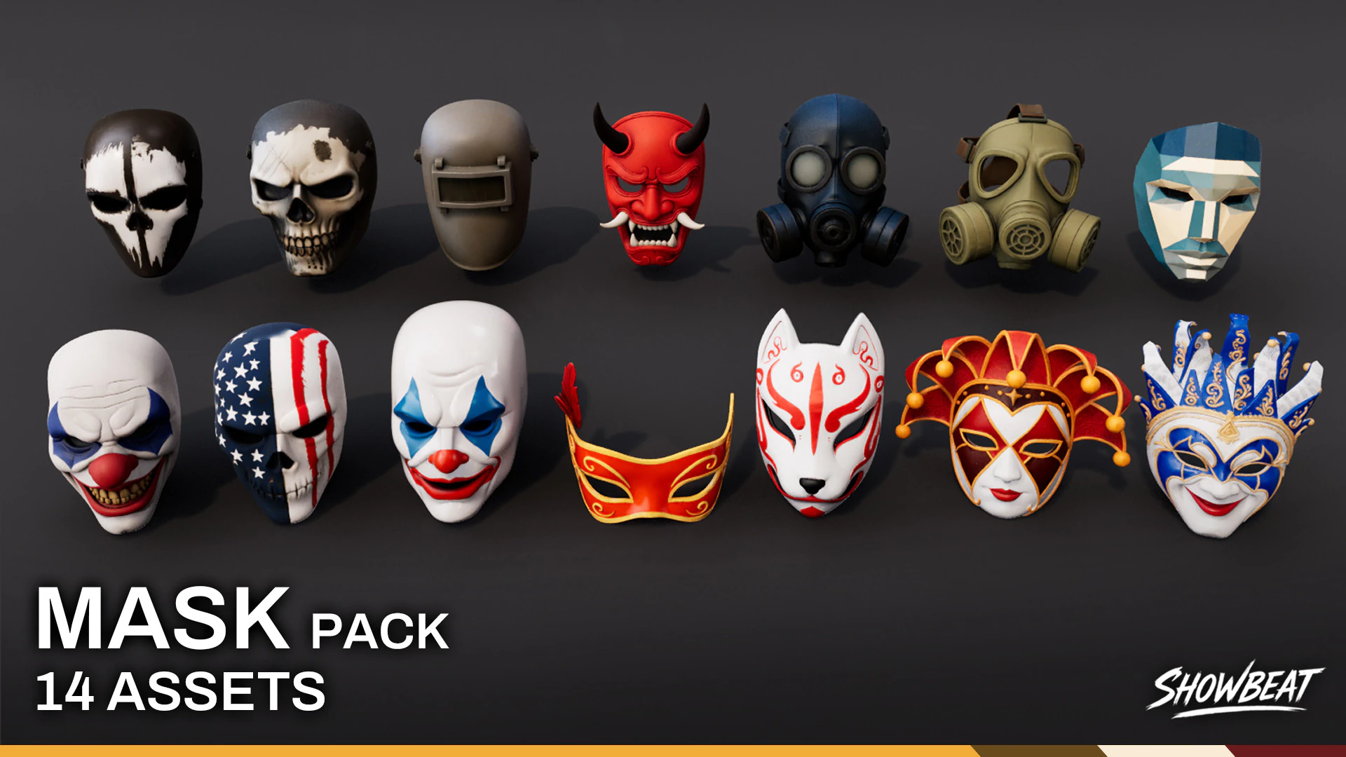 Paquete de máscaras Modelo 3D .c4d .max .obj .3ds .fbx .stl .blend