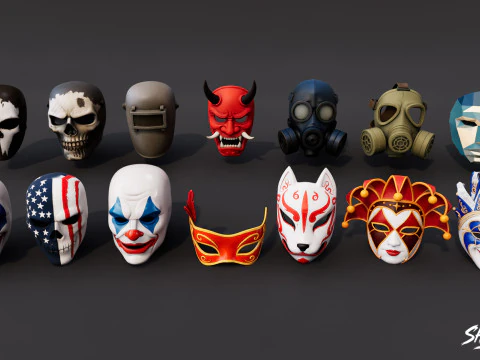 Paquete de m&aacute;scaras Modelo 3D