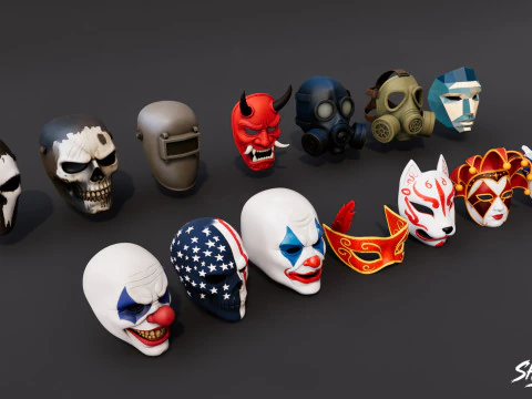 Paquete de m&aacute;scaras Modelo 3D