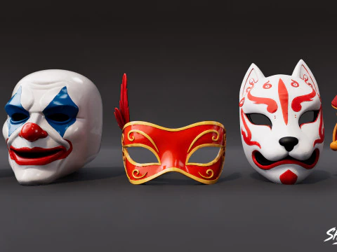 Paquete de m&aacute;scaras Modelo 3D