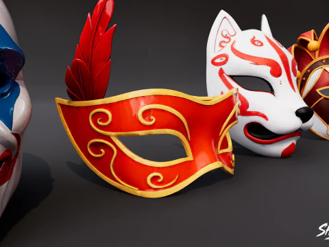 Paquete de m&aacute;scaras Modelo 3D