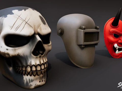 Paquete de m&aacute;scaras Modelo 3D