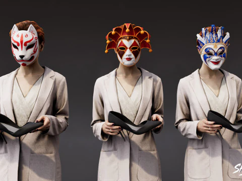 Paquete de m&aacute;scaras Modelo 3D