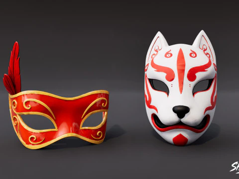 Paquete de m&aacute;scaras Modelo 3D