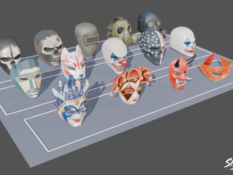 Paquete de m&aacute;scaras Modelo 3D