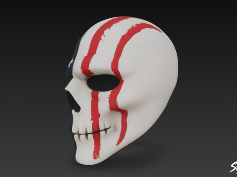 Маска-череп с американским флагом 3D Модель
