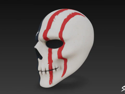 American Flag Skull Mask 3D Model