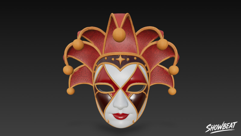 Máscara de bobo da corte Modelo 3D .c4d .max .obj .3ds .fbx .stl .blend