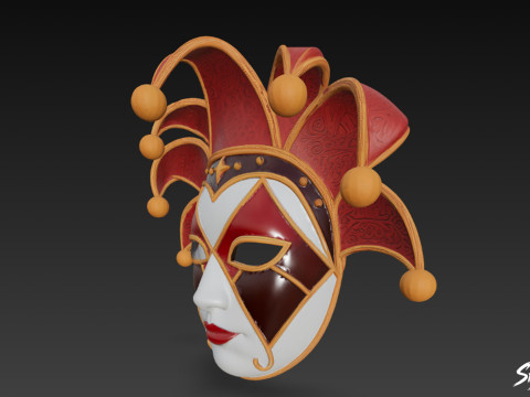 Máscara de bobo da corte Modelo 3D