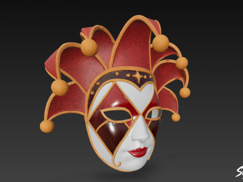 Máscara de bobo da corte Modelo 3D