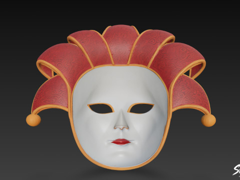 Máscara de bobo da corte Modelo 3D