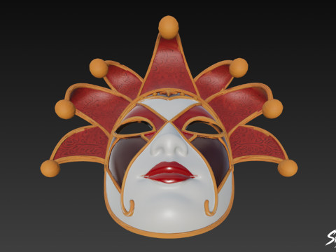 Máscara de bobo da corte Modelo 3D