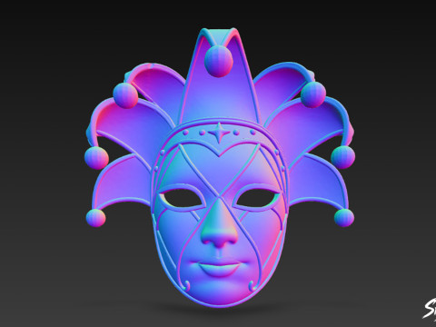 Máscara de bobo da corte Modelo 3D