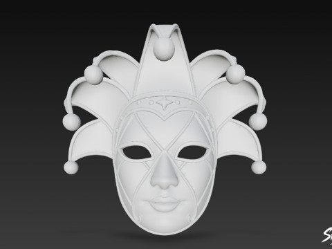 Máscara de bobo da corte Modelo 3D