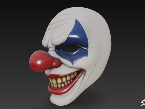 Maschera da clown assassino Modello 3D