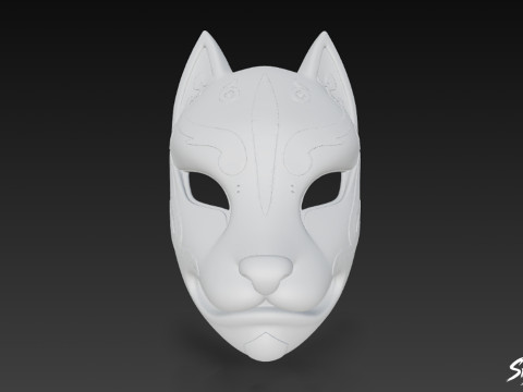 Máscara Kitsune Modelo 3D