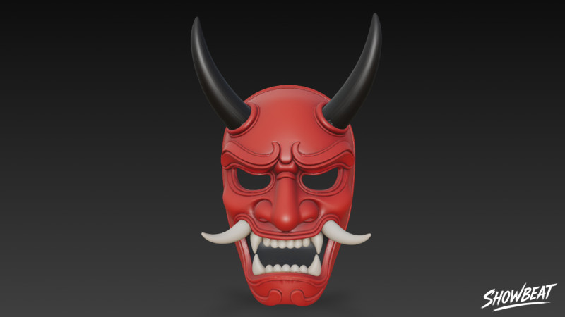 Máscara Oni Modelo 3D .c4d .max .obj .3ds .fbx .stl .blend