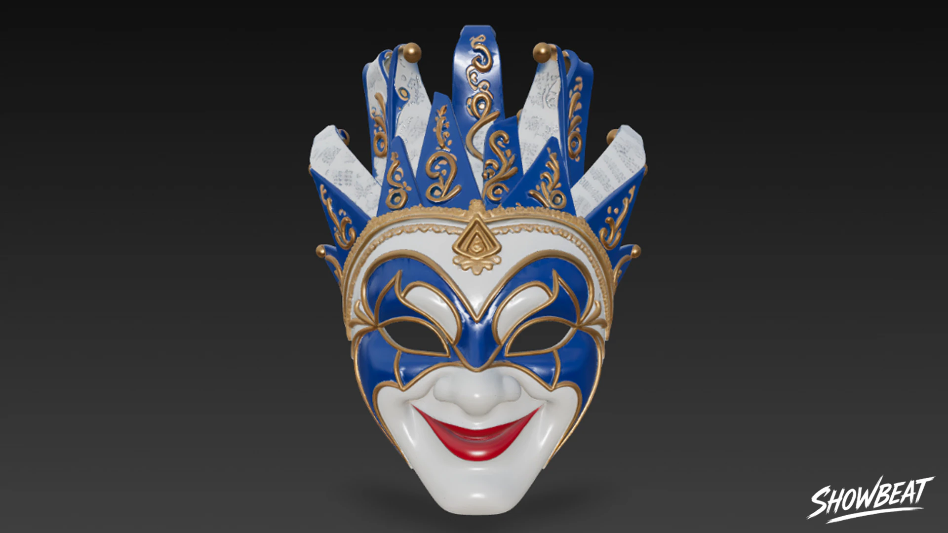 Venetian Jester Mask 3D Model .c4d .max .obj .3ds .fbx .stl .blend 