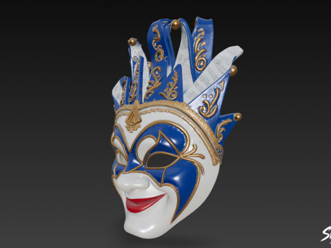 Masque de bouffon vénitien Modèle 3D