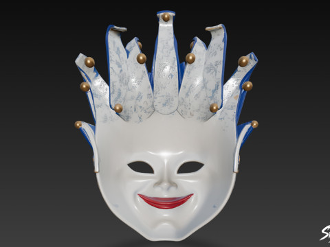 Masque de bouffon vénitien Modèle 3D