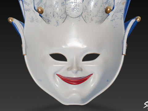 Masque de bouffon vénitien Modèle 3D
