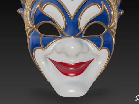 Masque de bouffon vénitien Modèle 3D