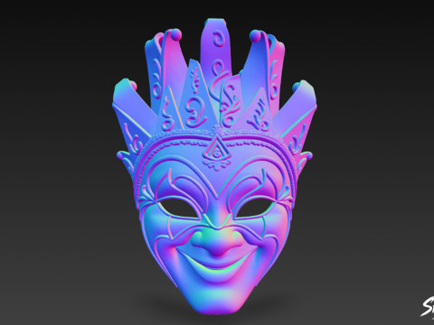 Masque de bouffon vénitien Modèle 3D