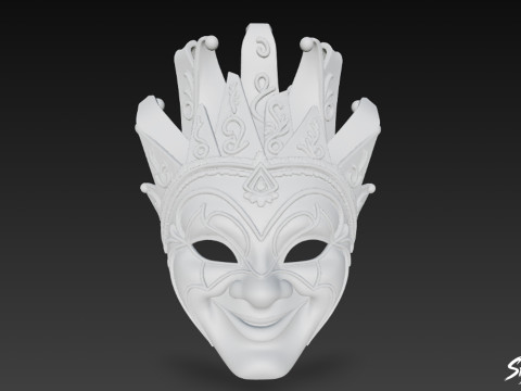 Masque de bouffon vénitien Modèle 3D