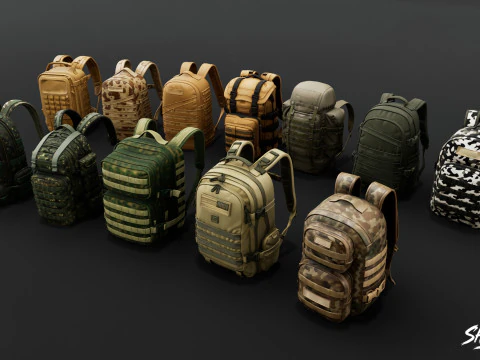 Sac &agrave; dos militaire Modèle 3D