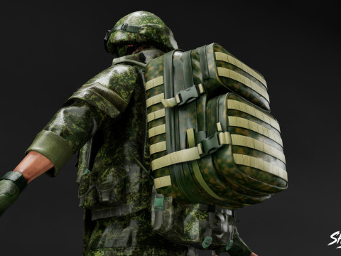 ミリタリーバックパックパック 3Dモデル