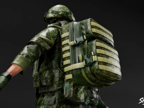 Sac &agrave; dos militaire Modèle 3D
