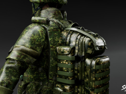 ミリタリーバックパックパック 3Dモデル