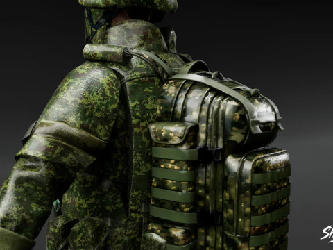 Sac &agrave; dos militaire Modèle 3D