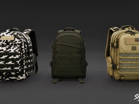 Sac &agrave; dos militaire Modèle 3D