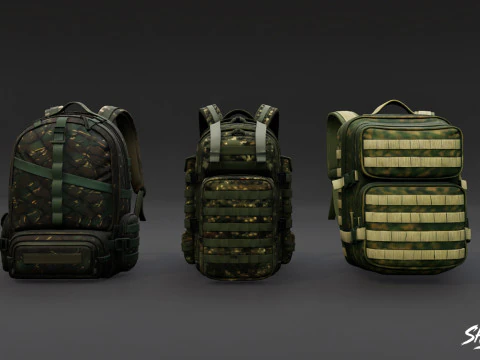 Sac &agrave; dos militaire Modèle 3D