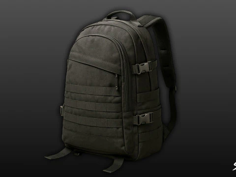 Ransel Taktis Hitam Model 3D