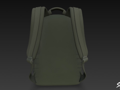 Черный тактический рюкзак 3D Модель