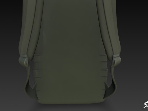 Черный тактический рюкзак 3D Модель