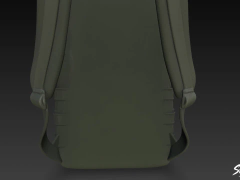 Black Tactical Backpack 3D Model