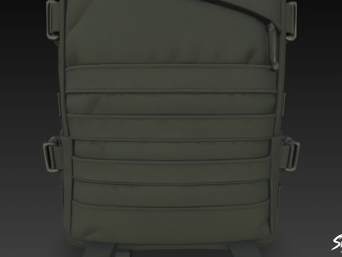 Черный тактический рюкзак 3D Модель