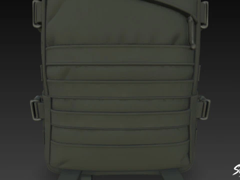 Black Tactical Backpack 3D Model