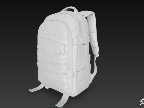 Черный тактический рюкзак 3D Модель
