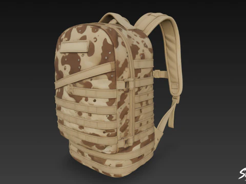 Desert Camo Backpack 3D Model