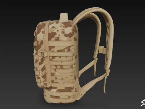 Desert Camo Backpack 3D Model